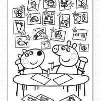 peppa and friend drawing pictures