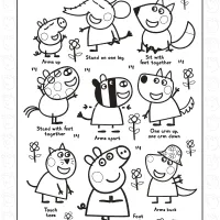 peppa and friends doing stretches together
