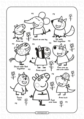 Peppa and Friends Doing Stretches Together
