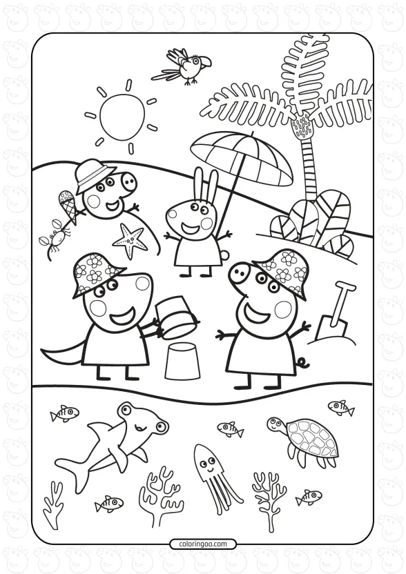 Peppa and George Making a Sandcastle 1 peppa and george making a sandcastle