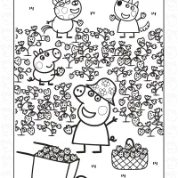 peppa and george picking strawberries