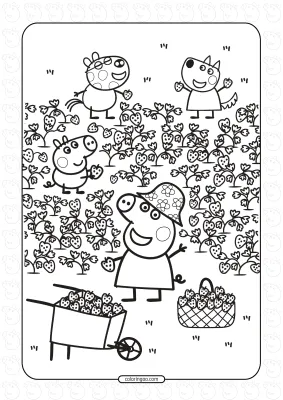 Peppa and George Picking Strawberries