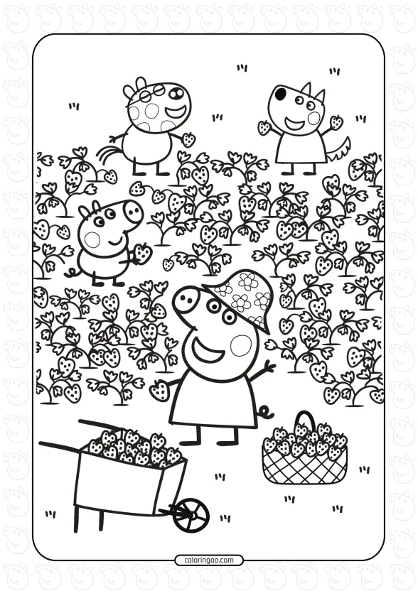Peppa and George Picking Strawberries 1 peppa and george picking strawberries