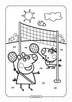 Peppa and George Playing Badminton