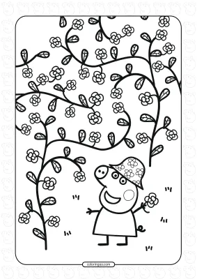 Peppa Picking Flowers in a Garden