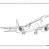 plane upward coloring page