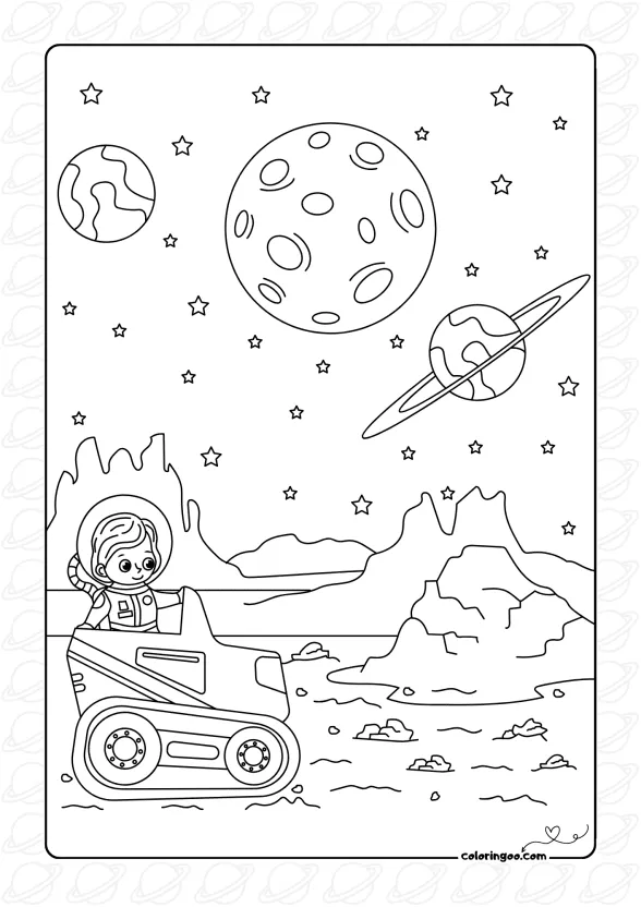Planet Surface Coloring Page 1 planet surface coloring page