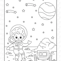 planet surface coloring sheet
