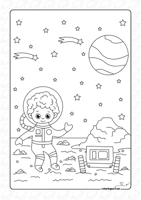 Planet Surface Coloring Sheet