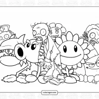 Plants vs Zombies Characters Coloring Page 7 plants vs zombies characters coloring page