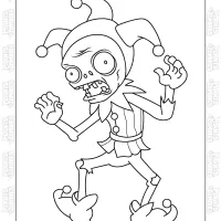 Plants vs Zombies Clown Coloring Page 1 plants vs zombies clown coloring page