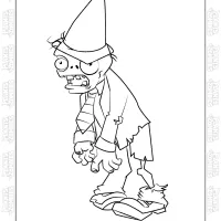 Plants vs Zombies Conehead Coloring Page 2 plants vs zombies conehead coloring page