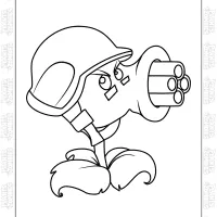 Plants vs Zombies Gatling Pea Coloring Page 6 plants vs zombies gatling pea coloring page