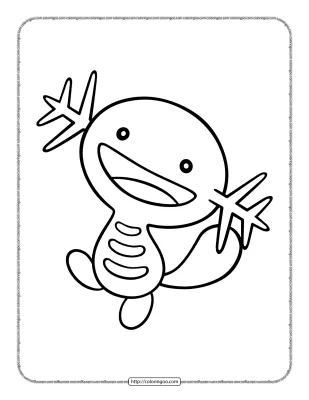 Pokemon Wooper Pdf Coloring Page