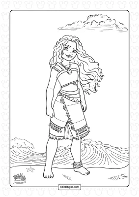Princess Moana Coloring Page