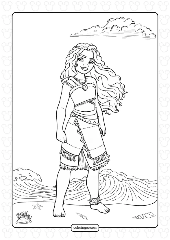 princess moana coloring page