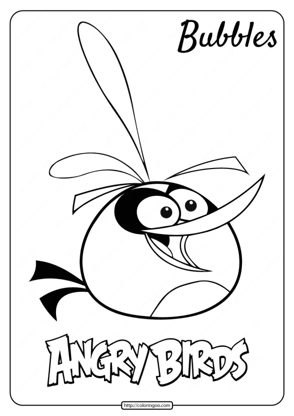 printable angry birds bubbles pdf coloring page