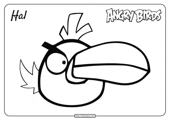 printable angry birds hal pdf coloring page