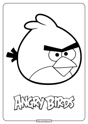Printable Angry Birds Red Pdf Coloring Page