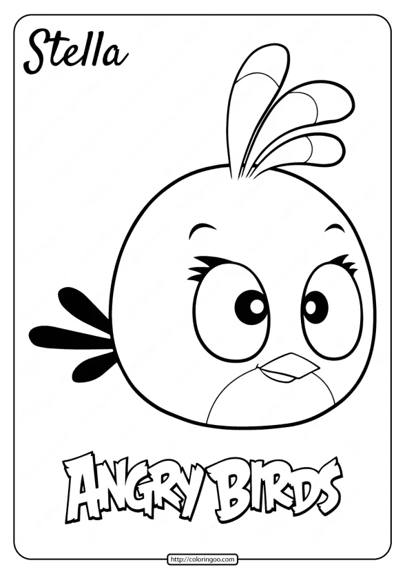 Printable Angry Birds Stella Pdf Coloring Page 1 printable angry birds stella pdf coloring page