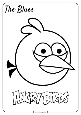 Printable Angry Birds The Blues Pdf Coloring Page