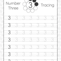 printable dotted number 3 tracing pdf worksheet