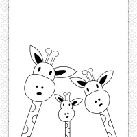 Three Giraffe Coloring Page for Kids 6 printable three giraffe coloring page for kids