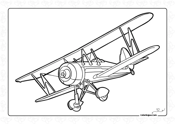 Propeller Plane Coloring Page 1 propeller plane coloring page