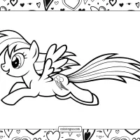 rainbow dash flying coloring page
