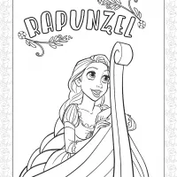 Rapunzel in the Boat Coloring Pages 2 rapunzel in the boat coloring page