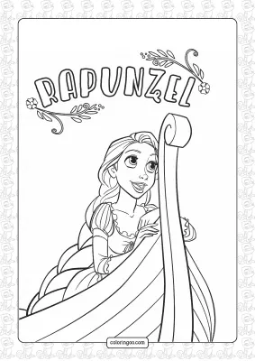 Rapunzel in the Boat Coloring Pages