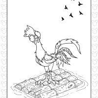 rooster hei hei from moana coloring page