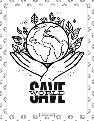 Save The World Coloring Page