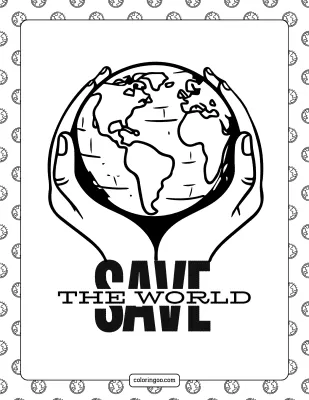Save The World Coloring Sheet