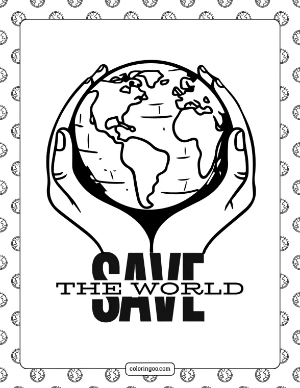 Save The World Coloring Sheet 1 save the world coloring sheet