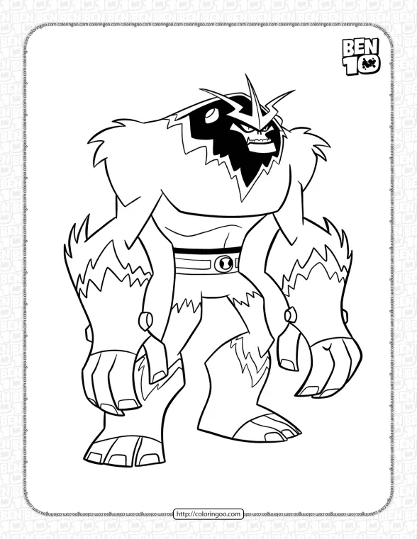 Shocksquatch Omniverse Classic Coloring Page 1 shocksquatch omniverse classic coloring page