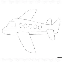 simple plane tracing coloring page