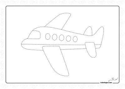 Simple Plane Tracing Coloring Page