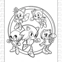 sonic and friends coloring page