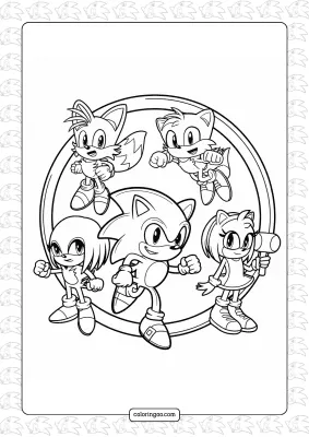 Sonic and Friends Coloring Page