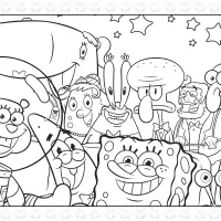 spongebob characters coloring page