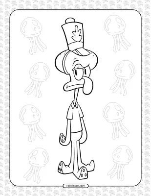 Squidward Tentacles Coloring Sheet