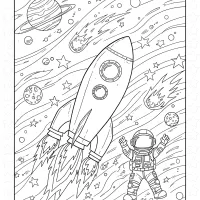stormy space coloring page
