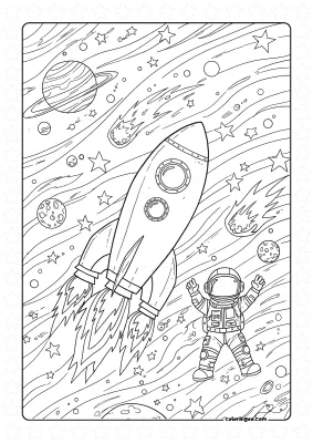 Stormy Space Coloring Page