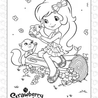strawberry shortcake loves pets coloring page