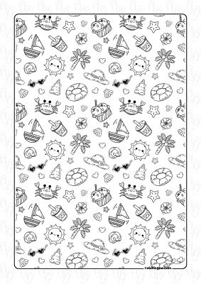 Summer Doodle Coloring Page