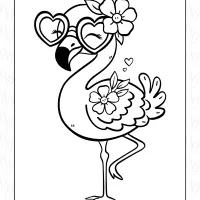 Summer Flamingo Coloring Page 23 summer flamingo coloring page