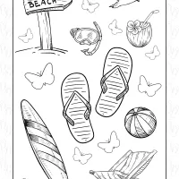 Summer Items Coloring Page 22 summer items coloring page