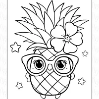 Summer Pineapple Coloring Page 20 summer pineapple coloring page