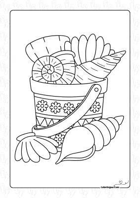 Summer Seashells Coloring Page